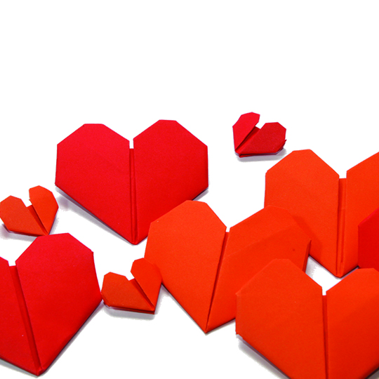 Library Lovers' Day: Origami heart bookmark or pop up card